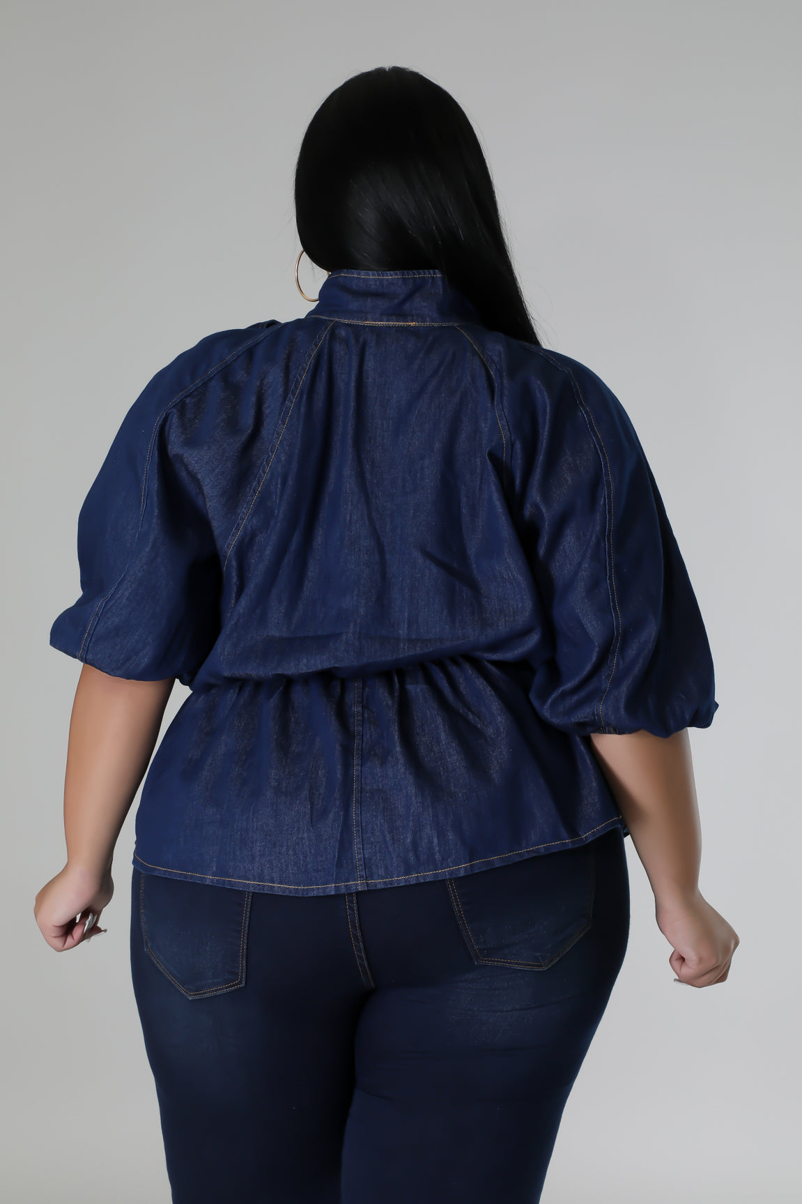 PAITYN PEPLUM | DARK DENIM TOP