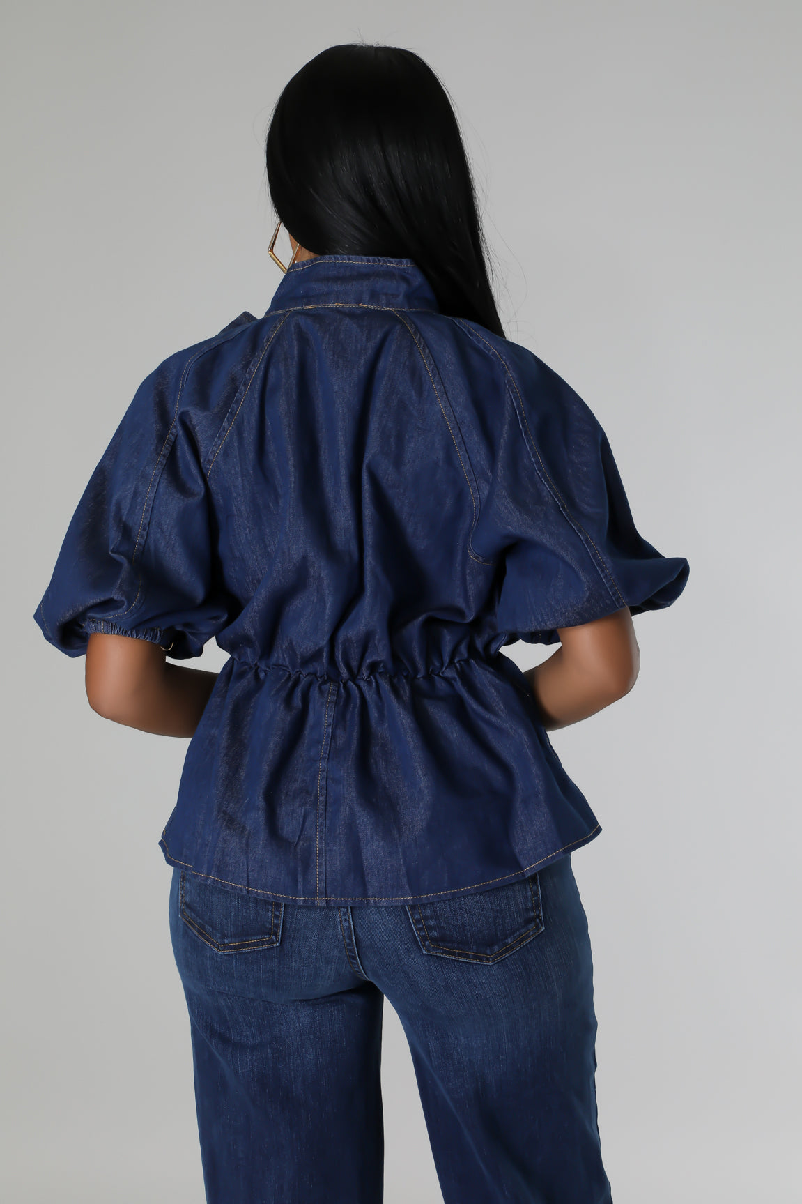 PAITYN PEPLUM | DARK DENIM TOP