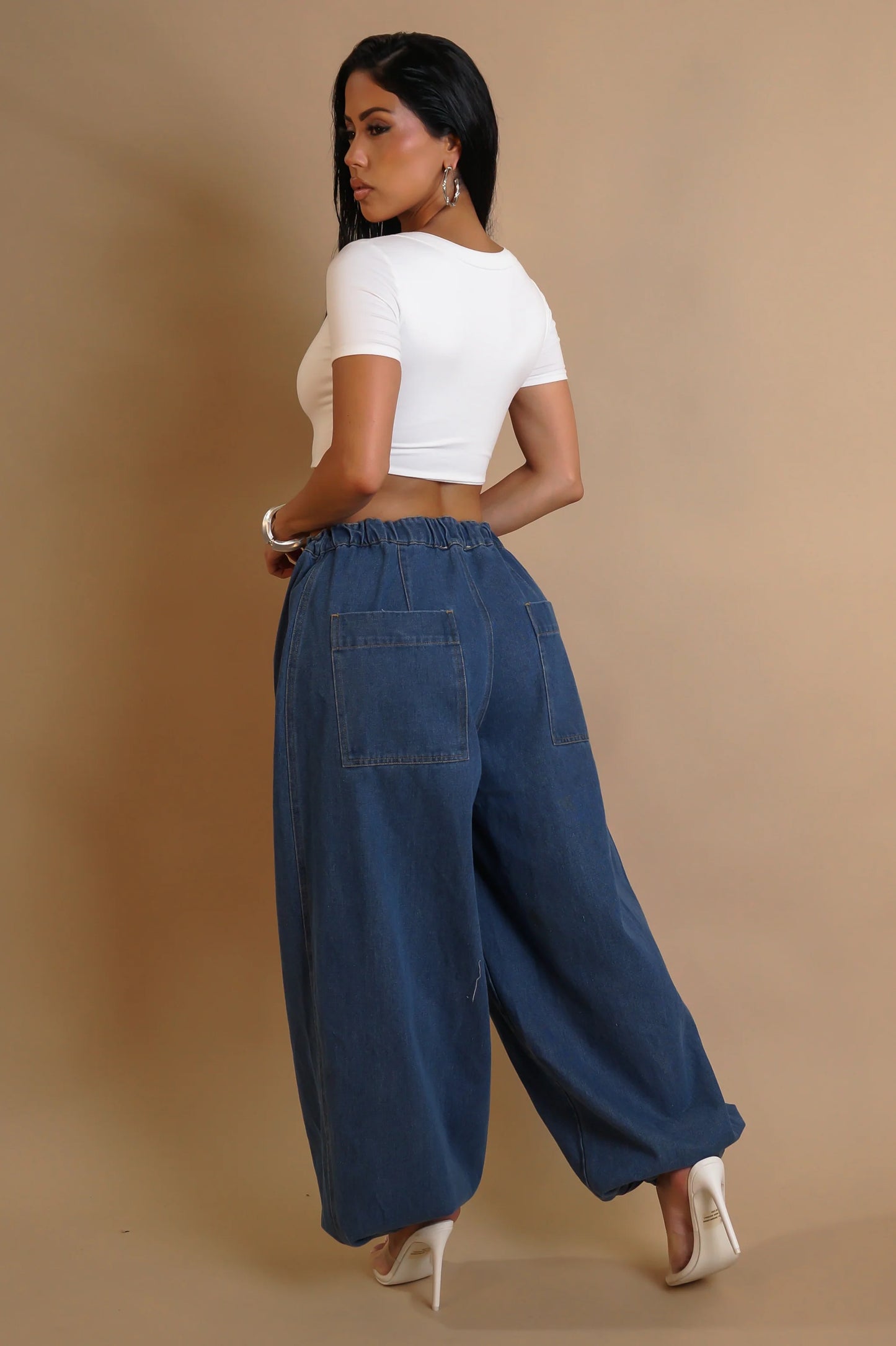 DEVONNA DRAWSTRING | DENIM PANTS