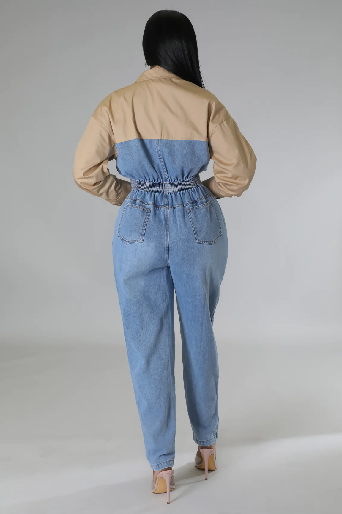 PAINTER LADY  |  KHAKI-DENIM JUMPSUIT