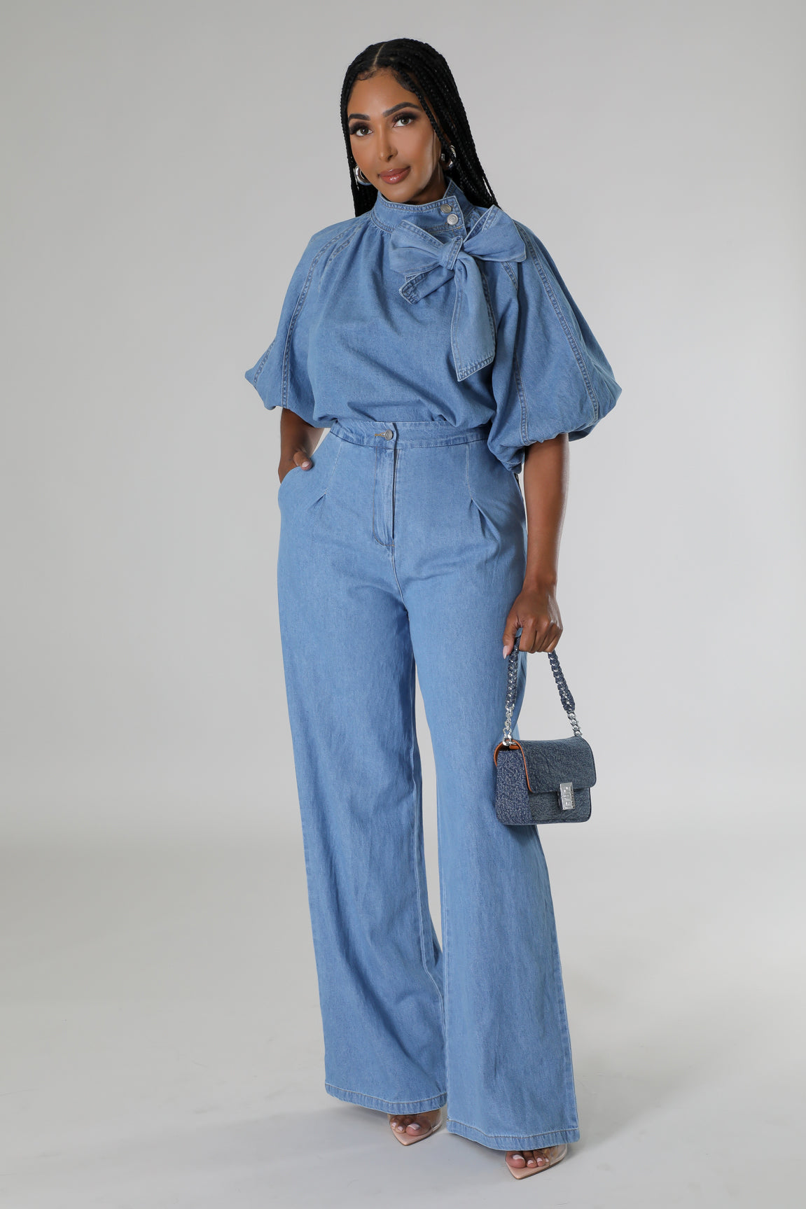 DEMI DENIM| PANT SET