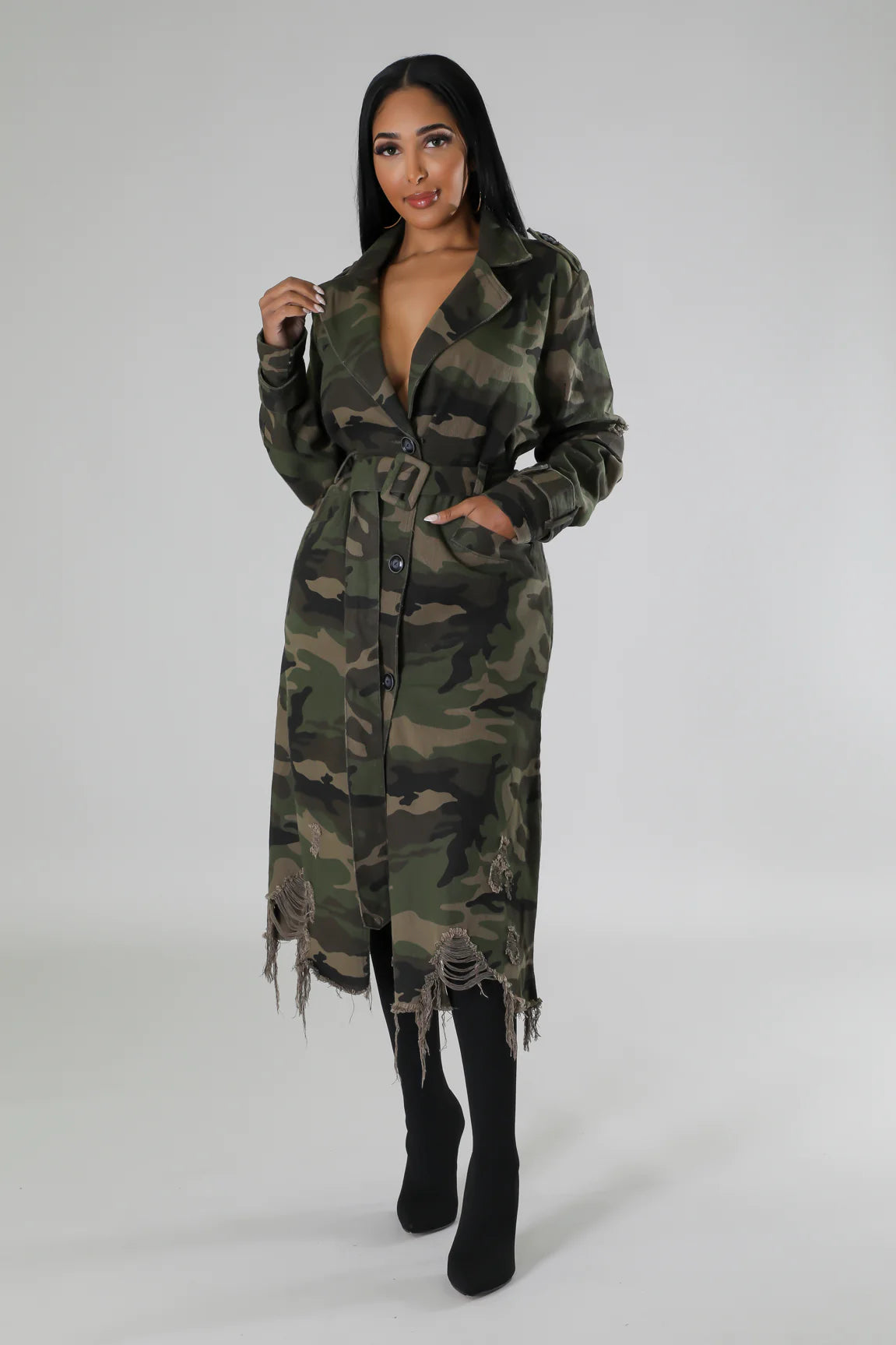 Camouflage sale duster coat