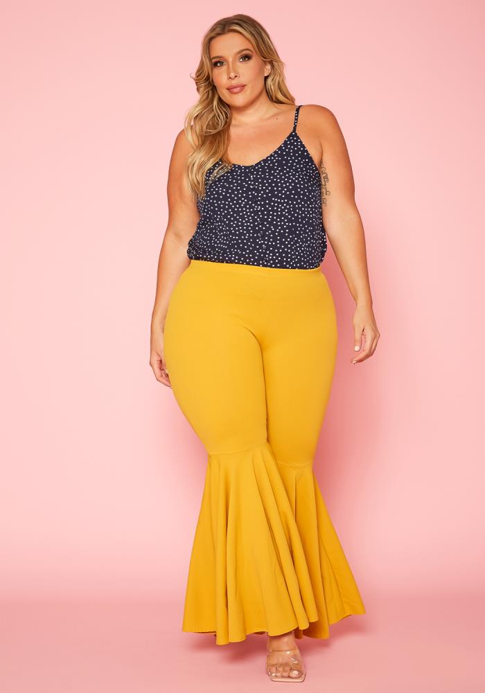 BELINDA  | BELL BOTTOM PANTS MUSTARD