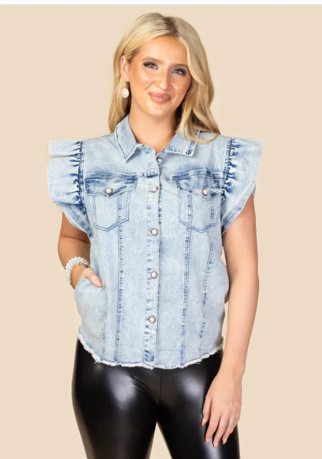 CASUALLY SPEAKING | DENIM TOP