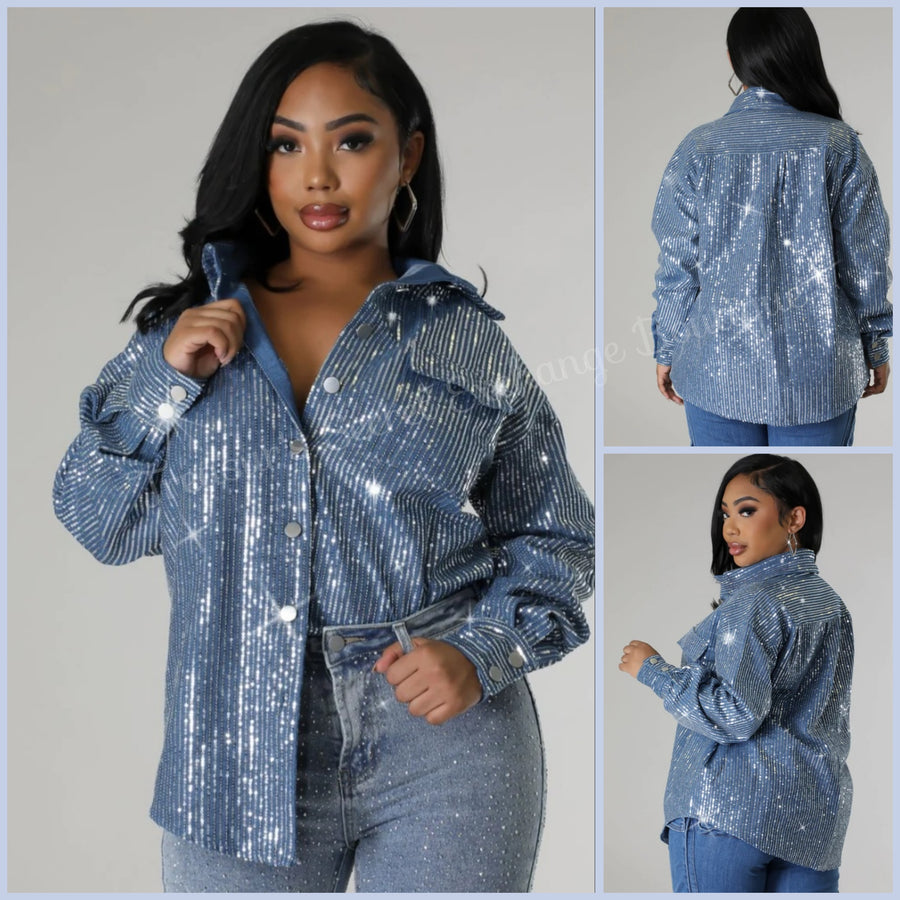 BLING IT ON | DENIM TOP