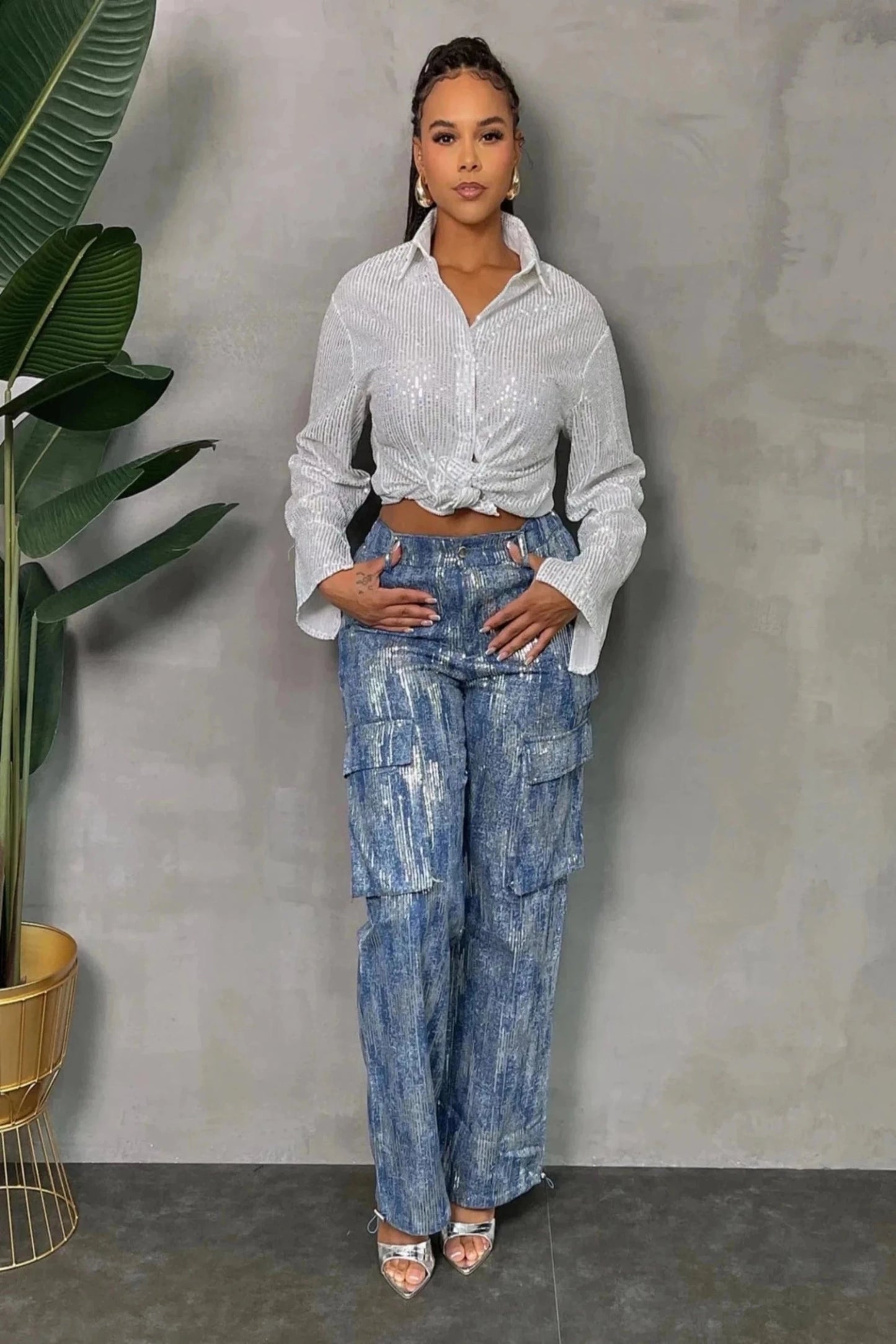 FLAU'JAE | SEQUIN CARGO PANTS