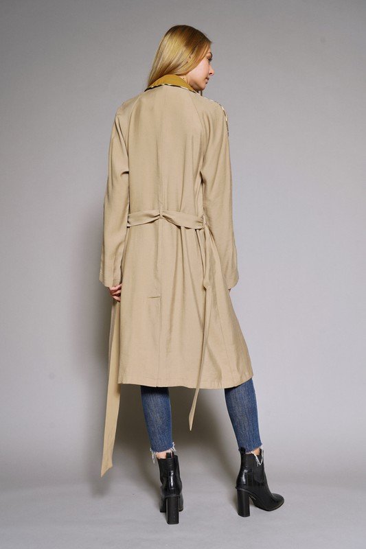 Parkwood Piping Edge Lightweight Trench Jacket