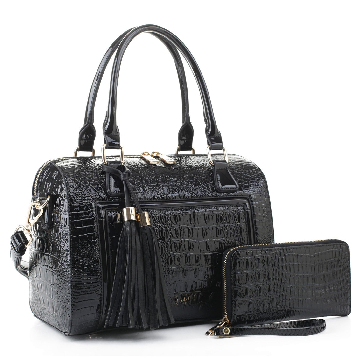 Bellisa Boston Handbag With Matching Wallet The Closet