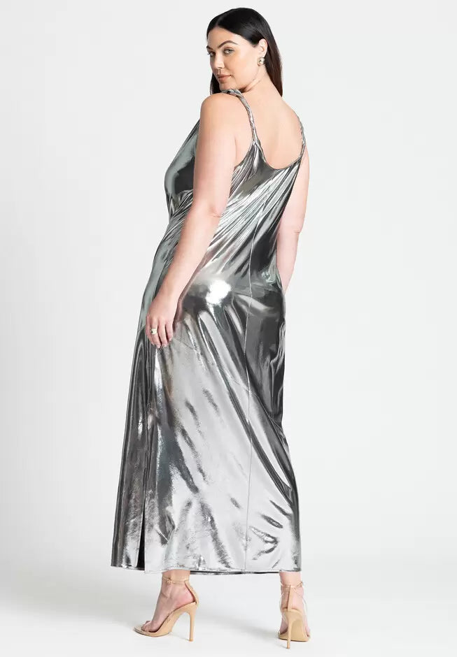 MIA METALLIC | COWL DRESS