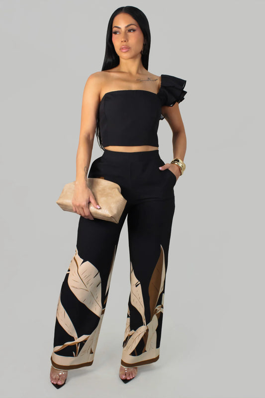 BALI BREEZE |PANT SET (BLACK)
