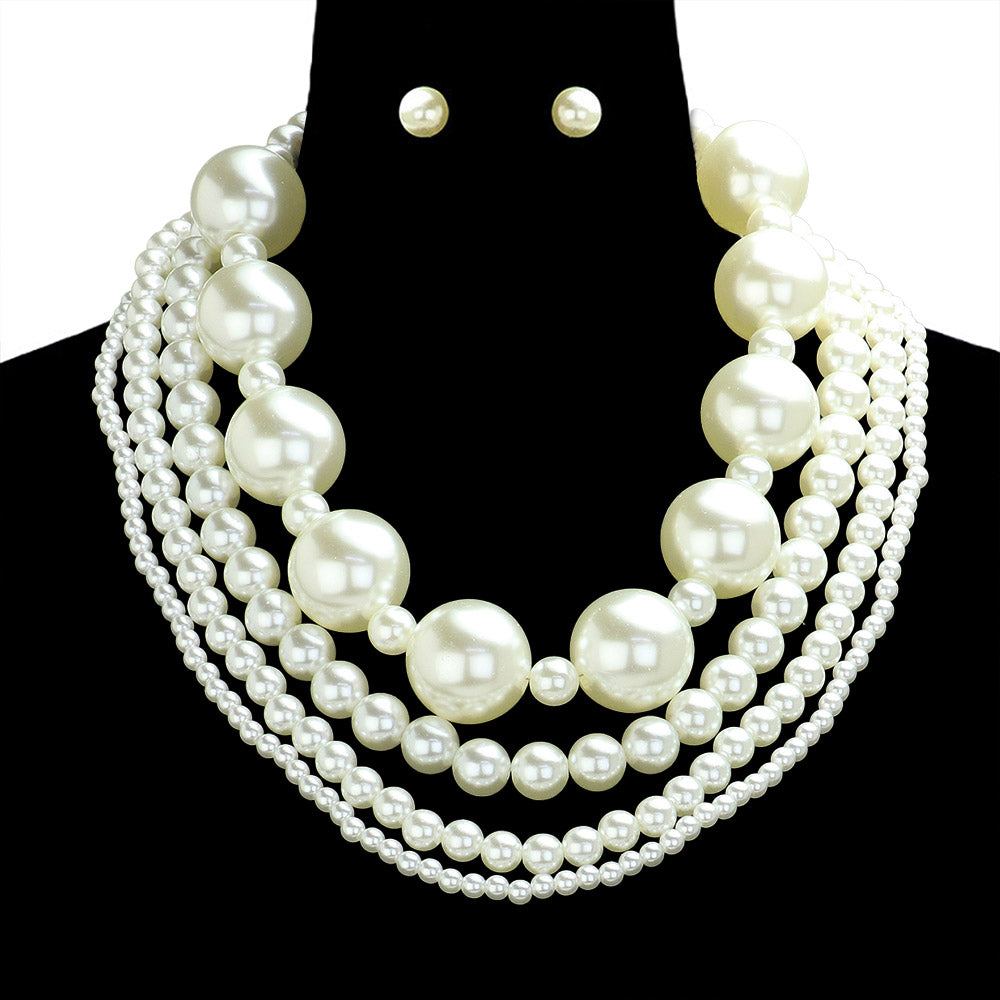 IMPRESS | PEARL NECKLACE SET (CREAM)