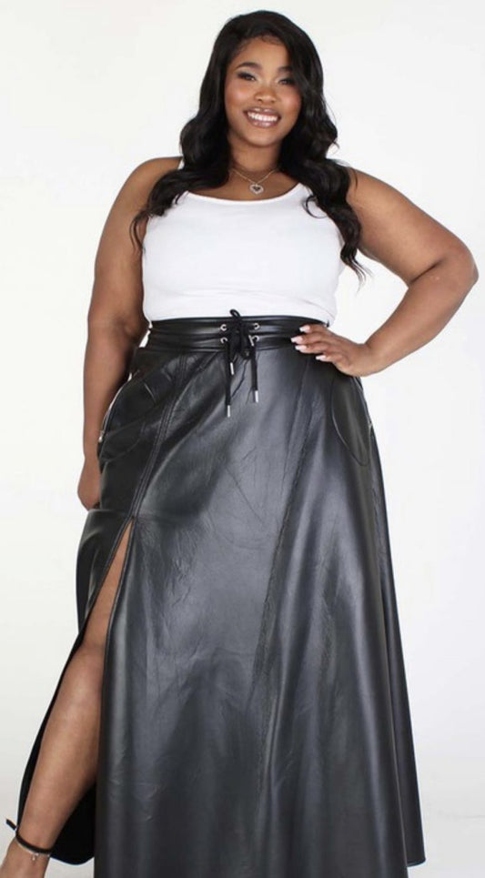 FAUX LEATHER SLAY | SKIRT