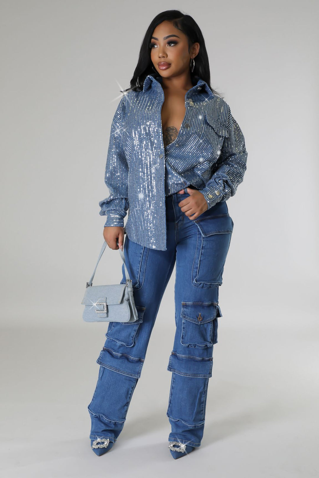 BLING IT ON | DENIM TOP