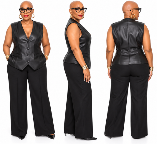 BIKER CHIC VIBES  | FAUX LEATHER VEST