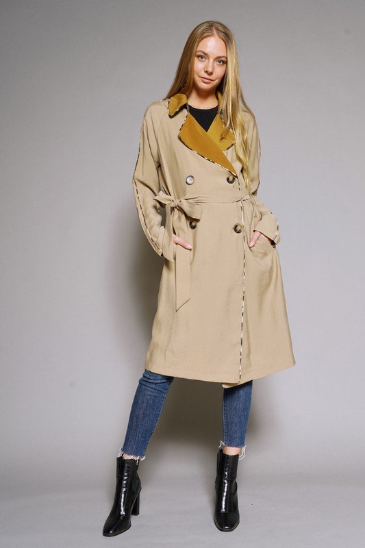 Parkwood Piping Edge Lightweight Trench Jacket